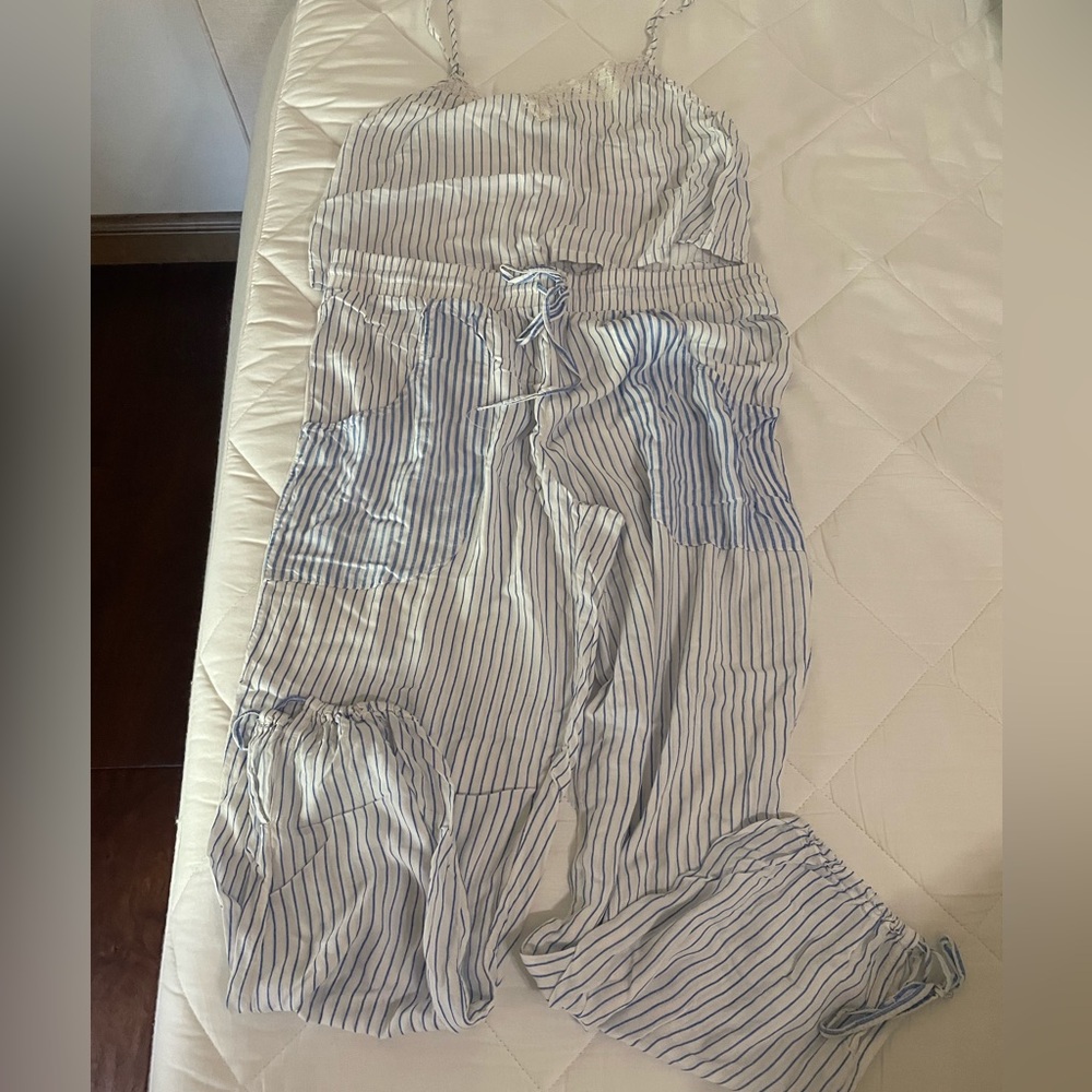 Urban outfitters out from under blue and white striped pajama set